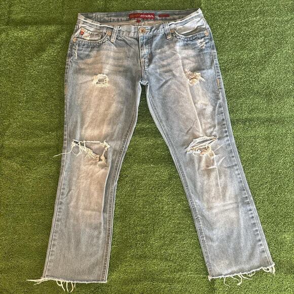 Women’s Retro Denim Hot Kiss Distressed Jeans - Picture 2 of 8